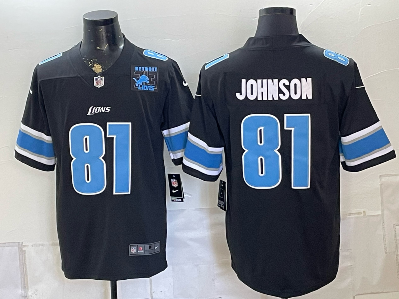 2026 Men Detroit Lions #81 Johnson black Nike Limited NFL Jersey 08280012